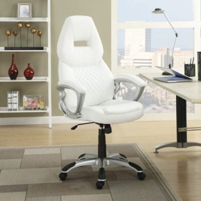 Kyle white leather office chair