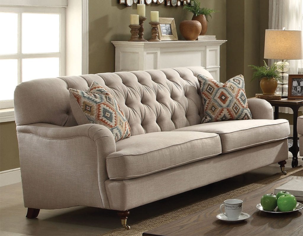 alianza beige fabric sofa 52580