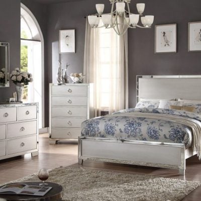 voevilleII Platinum Silver Bedroom set