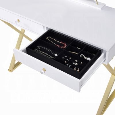 Coleen White & Gold Desk