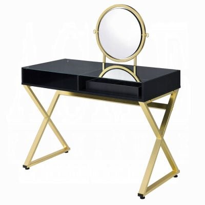 coleen black and gold desk