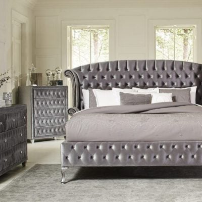 deanna glam gray bedroom set