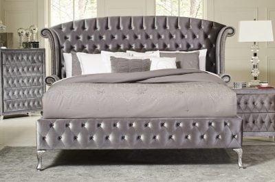 deanna grey velvet bedroom furniture