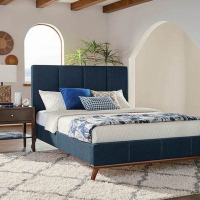 Charity Blue Upholstered Bed 300626