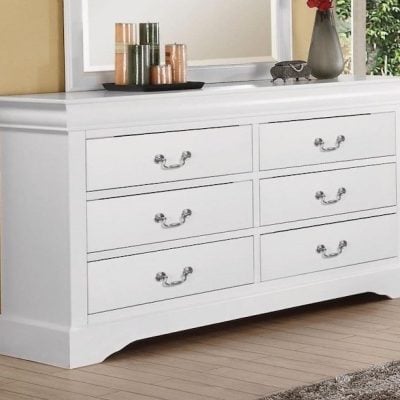 acme louis phillipe white dresser 24505