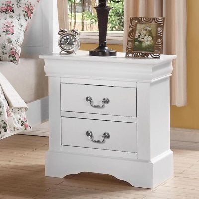 acme louis phillipe white nightstand 24503