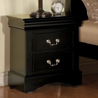 louis phillipe acme black nightstand 19503