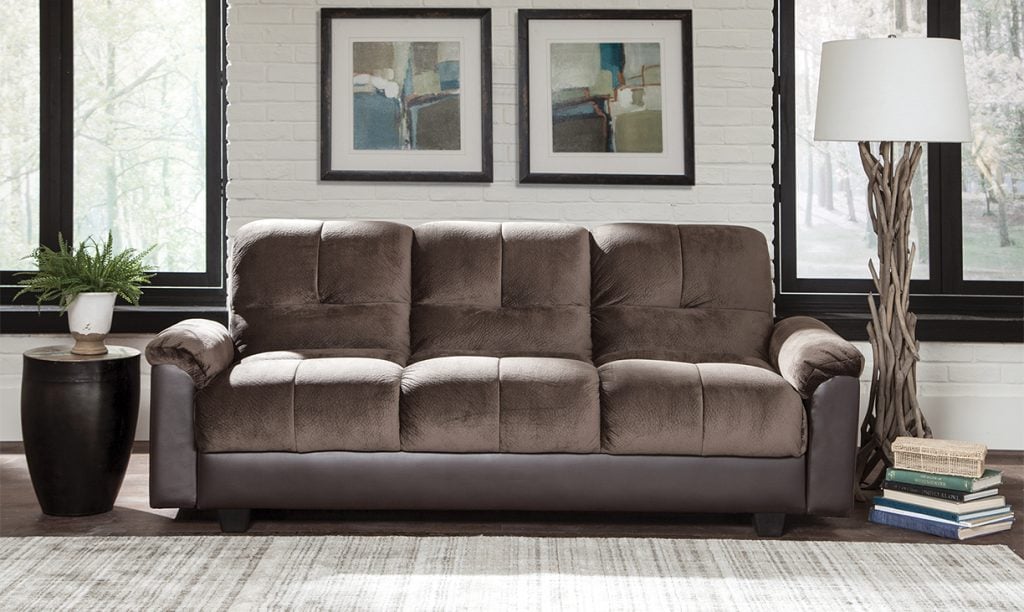 Raleigh Chocolate Velvet Sofa Futon KFROOMS Free delivery