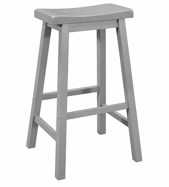 Hubert Casual Rustic Wood Bar Stool - Image 3