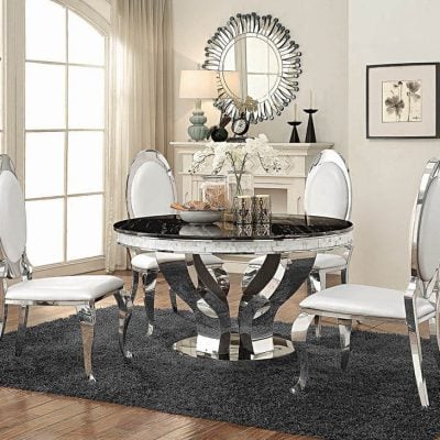 Anchorage Marble Glam Dining Set