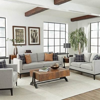 Apperson Mid Century Grey Sofa Coaster 508681-S2