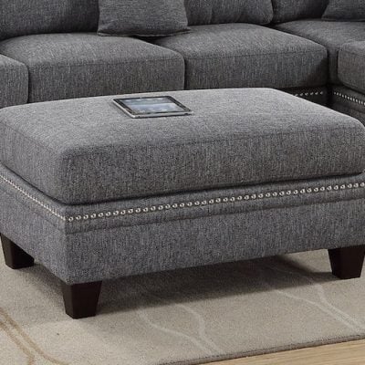 F6515 ash black ottoman
