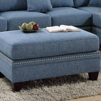 F6516 blue ottoman