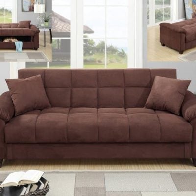 F7889 chocolate microfiber adjustable sofa