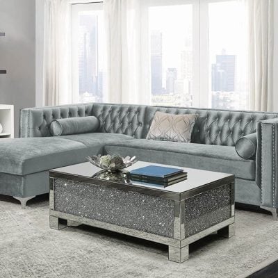 bellaire grey sectional sofa coaster 508280