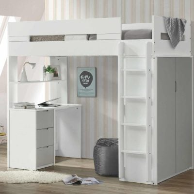 nerice loft bed teal 38045