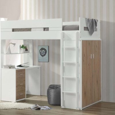 nerice loft bed oak 38055