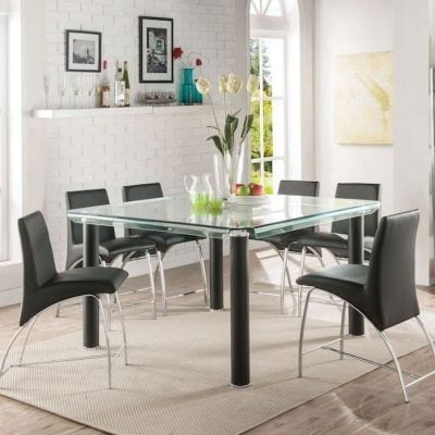 gordie black dining set acme 70255+70258