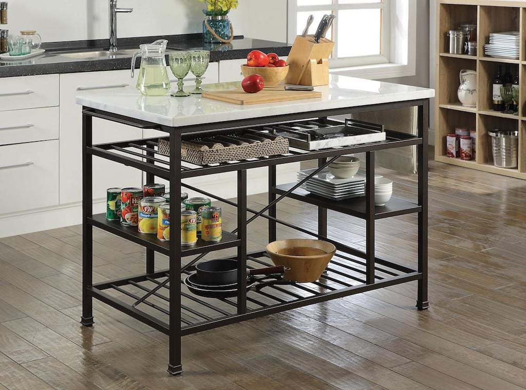 lanzo gunmetal Industrial kitchen island 98400