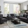 Watsonville Tufted Grey Linen Living Room Set