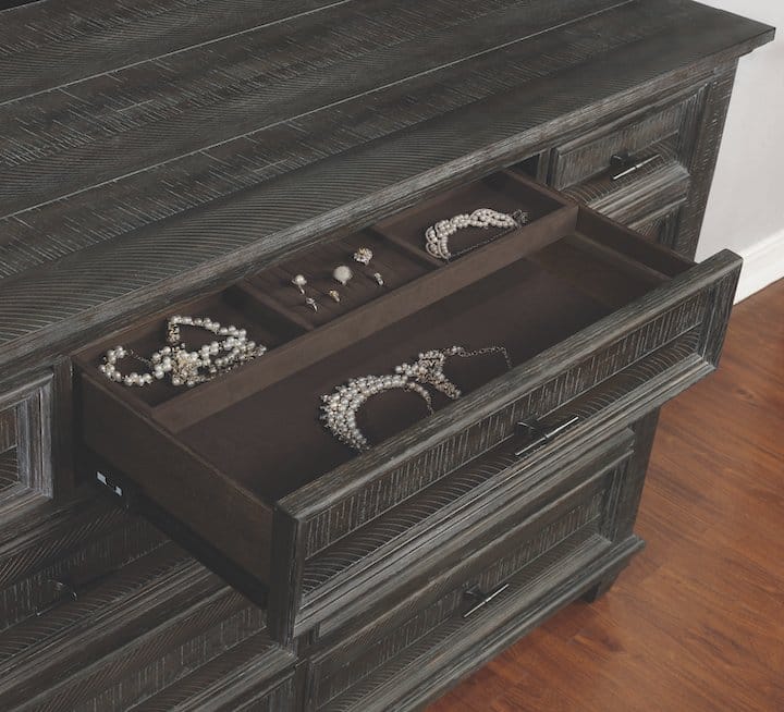 Natural black wood dresser