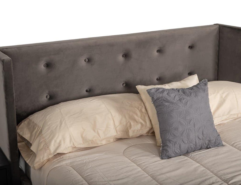 Modrest Bryan Modern Grey Velvet & Gold Bed