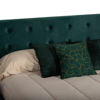 Modrest Durango Modern Green Fabric & Walnut Bed