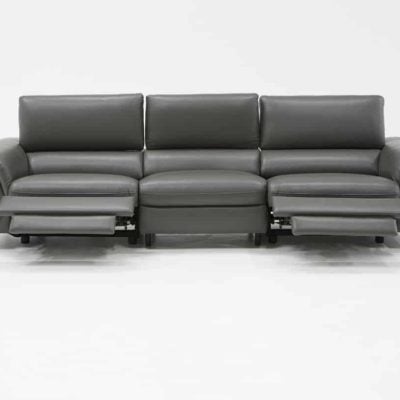 Divani Casa Maine - Modern leather fabric sofa recliners VGKNE9104-ECO-DK-GRY