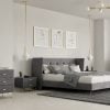 Modrest Bryan Modern Grey Velvet & Gold Bed