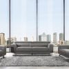 Divani Casa Brustle - modern dark grey leather 3 pc set