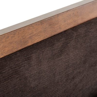 odrest Marshall Mid-Century Modern Brown Fabric & Walnut Bed