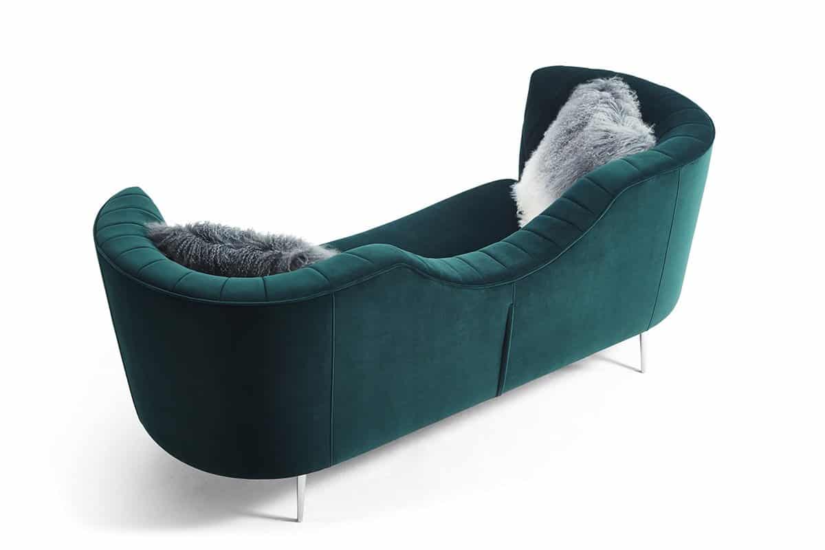 Loretta green velvet sofa