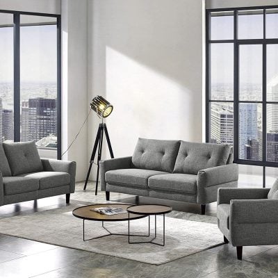 Divani casa clark modern grey living room set
