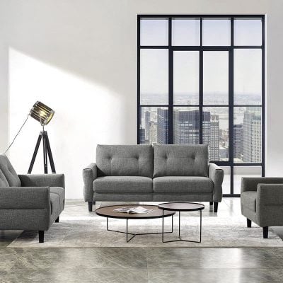 Divani casa clark modern grey living room set