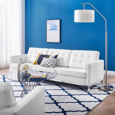 white modern sofa modway EEI-3385-SLV-WHI_4_