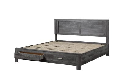 Vidalia Storage Rustic Gray Wood Bed - Image 2