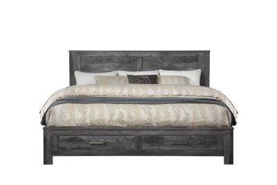 Vidalia Storage Rustic Gray Wood Bed - Image 4