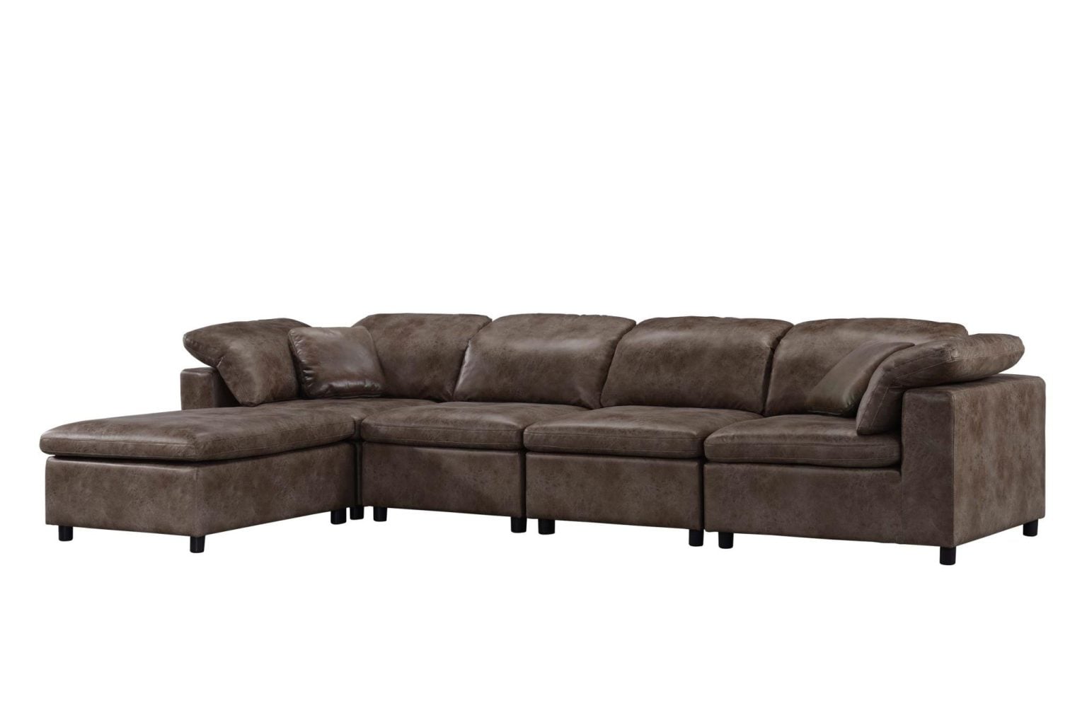 Audrey Polished Microfiber Modular Sectional Sofa KFROOMS