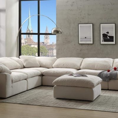 Naveen Cloud Modular Cream Sectional Sofa
