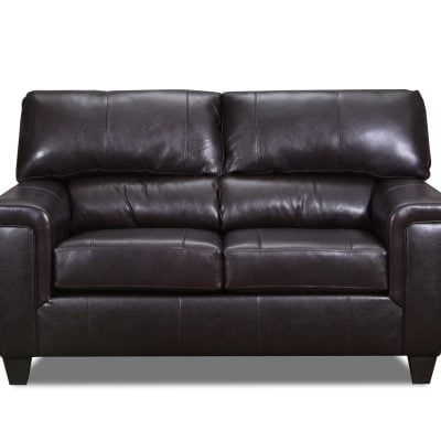 55766 phygia espresso brown leather loveseat