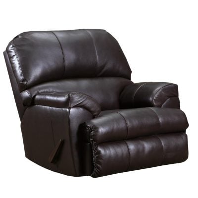 55767 phygia espresso brown leather recliner chair