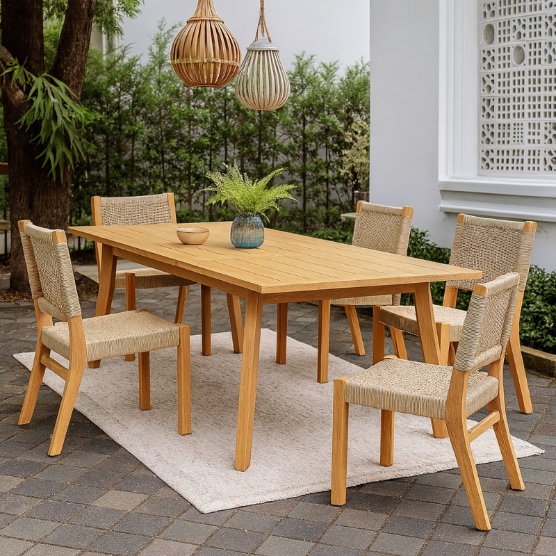 Meadow Teak Wood Outdoor Dining Table