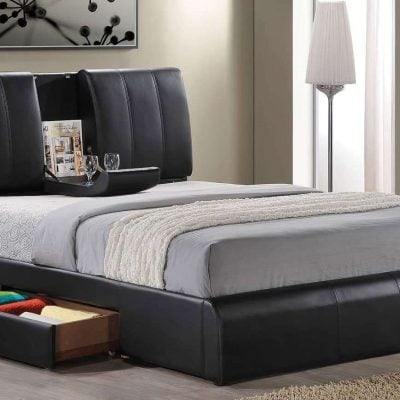 Kofi Black Bed With Cupholders