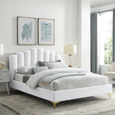 Olivia Velvet Platform Bed