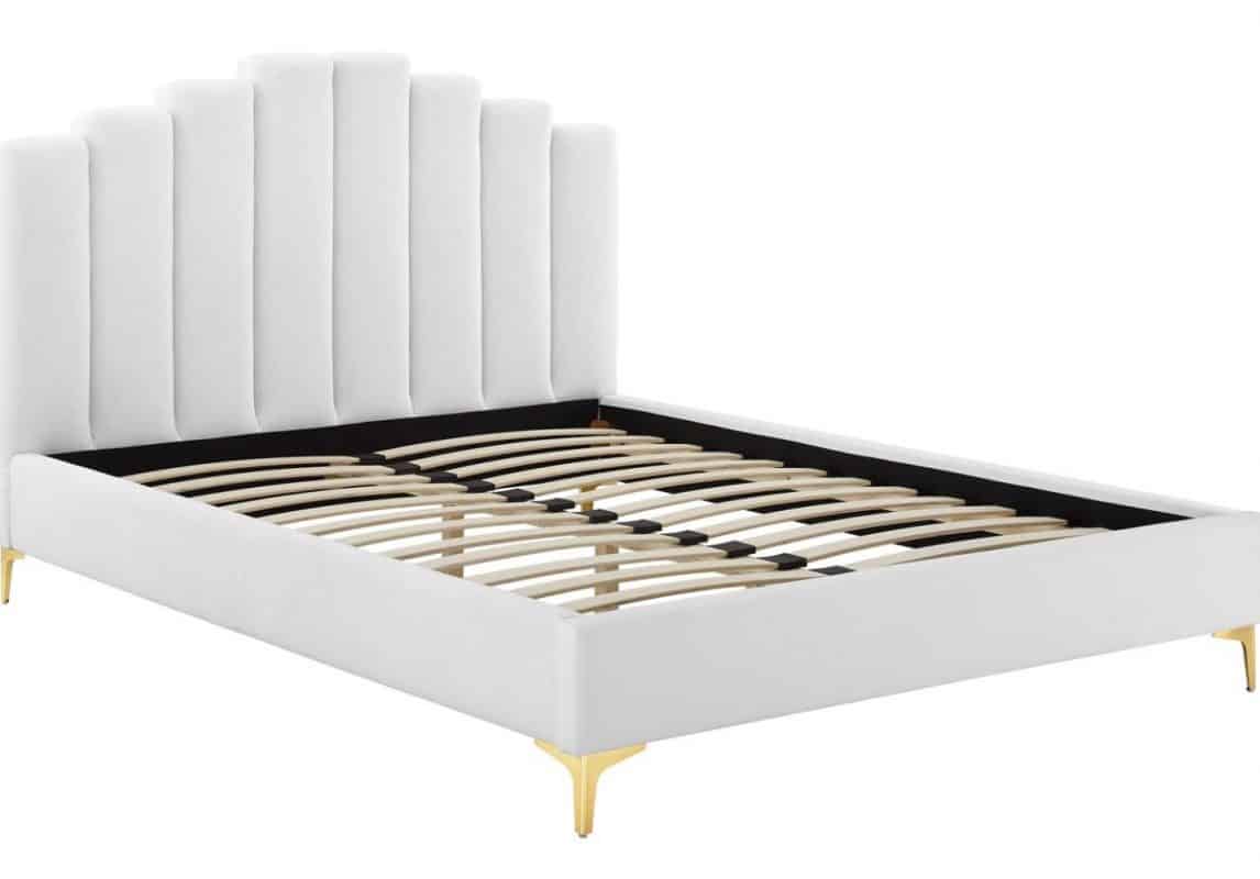 white and gold bed