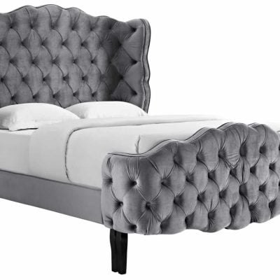 Violette tufted wingback velvet bed