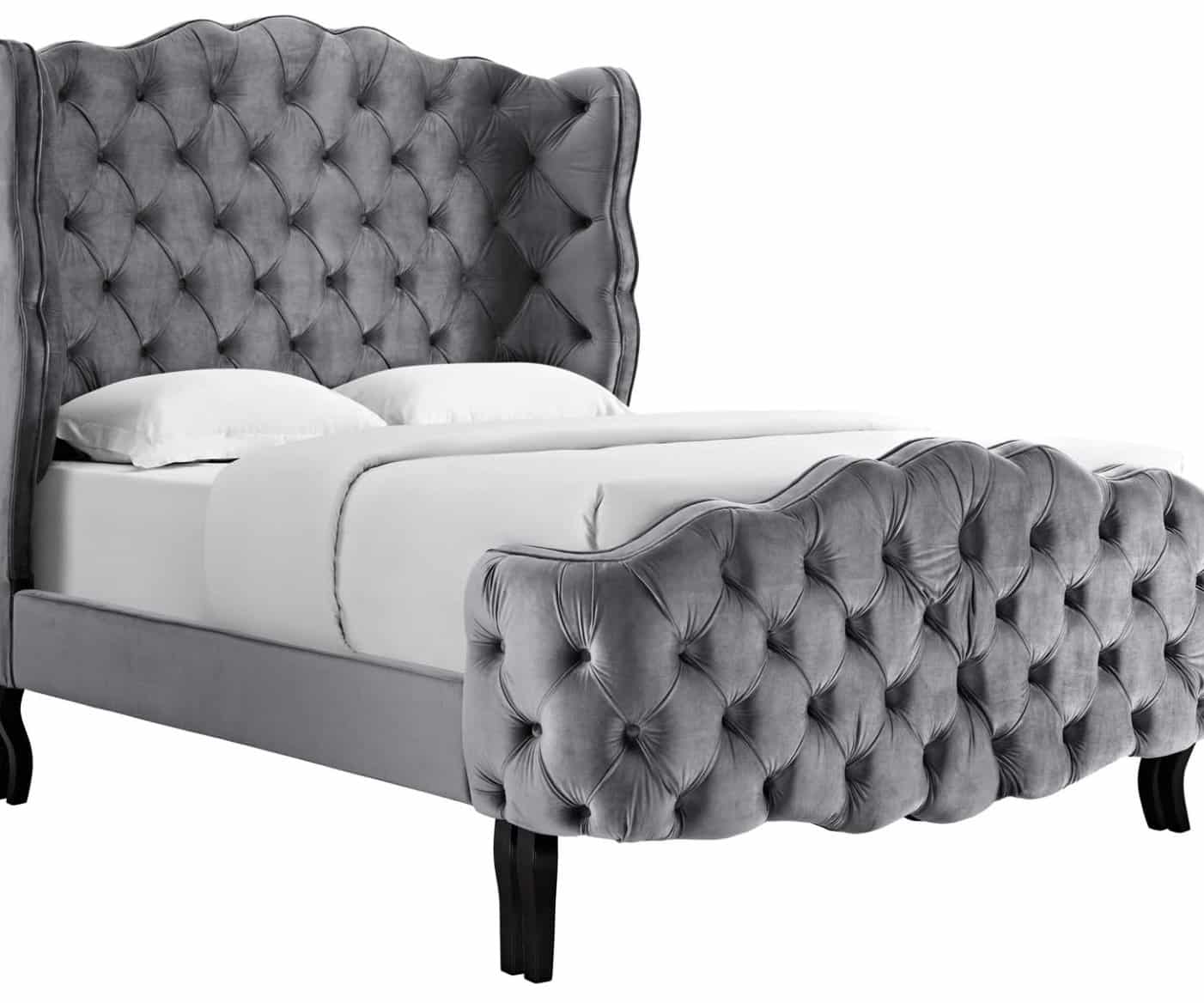 Violette tufted wingback velvet bed