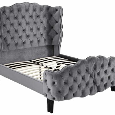 Violette tufted wingback velvet bed