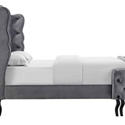 Violette tufted wingback velvet bed
