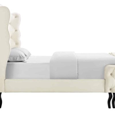 Violette tufted wingback velvet bed